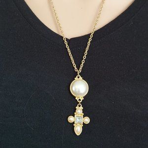 PEARL CROSS NECKLACE